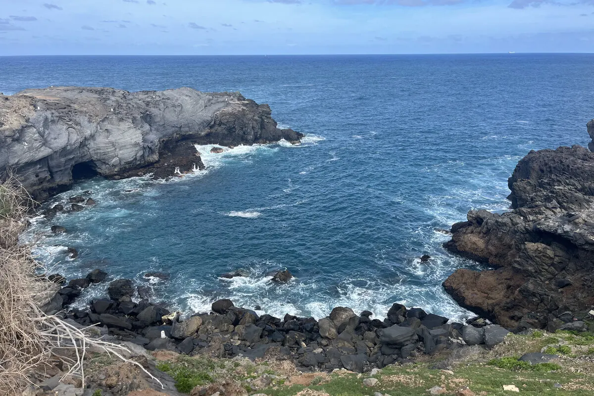 Volcanic coastline on the walk