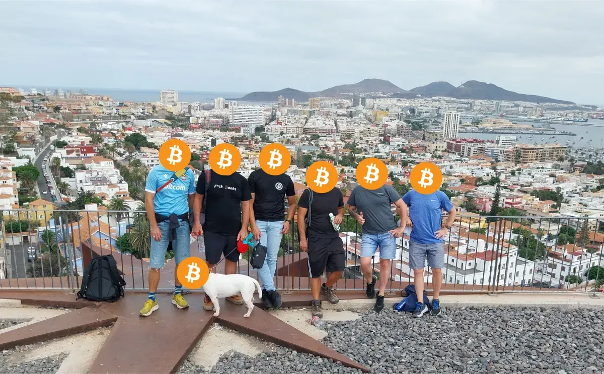 Bitcanario group photo above Las Palmas
